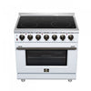 Forno Massimo 36 Inch Freestanding Electric Range, 5 radiant burners, 5.36 cu.ft., White - FFSEL6020-36WHT | Cuisiniere electrique Massimo de 36 po, 5 foyers radiants, 5,36 pi³, blanc – FFSEL6020-36WHT