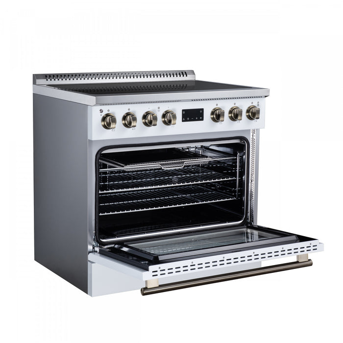 Forno Torino 36 Inch White Induction Range, 5.36 cu.ft - FFSIN0936-36WHT Electric Range