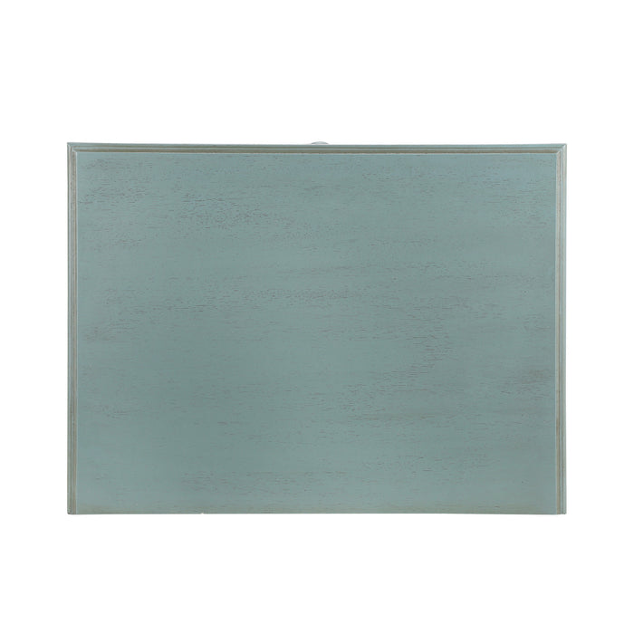 Amelia Vintage 24\" Nightstand with Carved Drawer and Cabinet,Blue