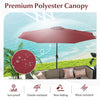 Costway 12 FT Patio Umbrella Outdoor Market Umbrella with Crank Handle 8 Sturdy Ribs Red