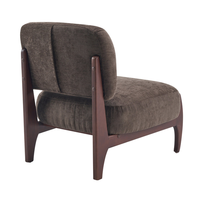Coco Modern Lounge Chair with Solid Wood Frame and Durable Upholstery, Brown