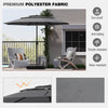 Costway 10 ft 3-tier Vented Patio Umbrella Large Market Table Umbrella Outdoor Sun Shade Gray