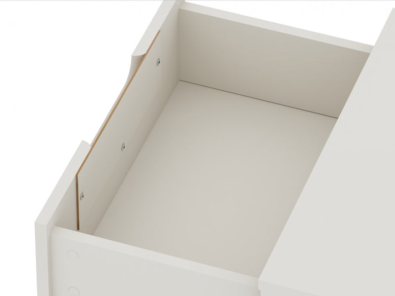 Rockefeller Mid-Century Modern 20\" Nightstand in Off White (2-Drawer) - Set of 2