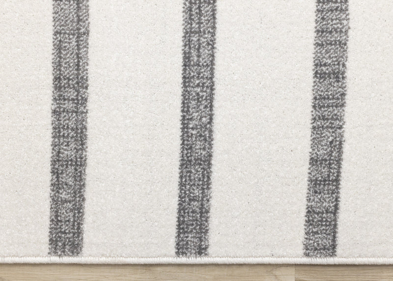 Covington Grey White Striped Rug, 7'10\" x 10'6\" Indoor Area Rug
