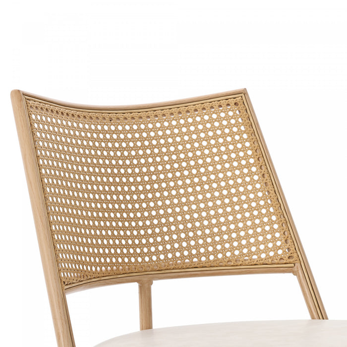 Oliver Modern Dining Chairs with PU Upholstered and PE Rattan Backrest Set of 4,Beige