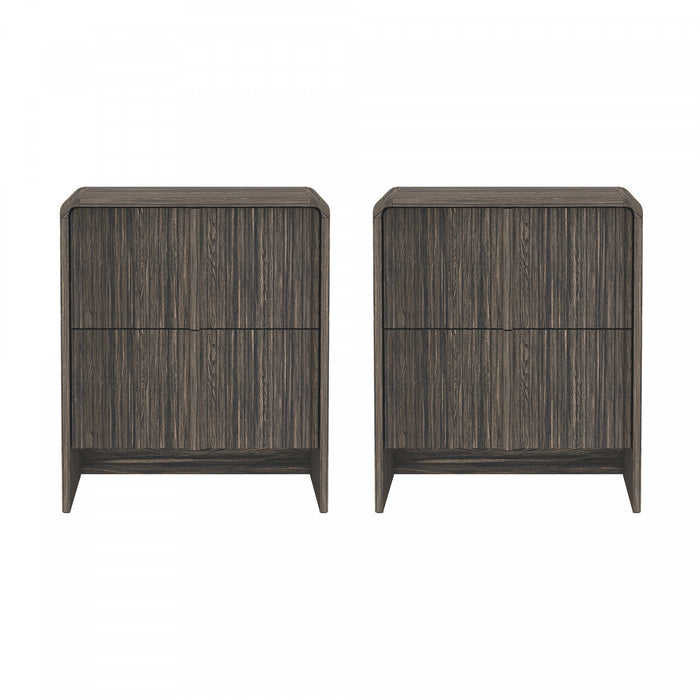 Novara Contemporary 22\" Nightstand in Jacobean Walnut (2-Drawer)