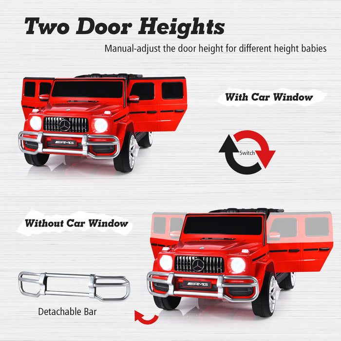Costway 12v 2 Seats Kids Ride On Car Licensed Mercedes Benz G63 W/ Remote Control Red