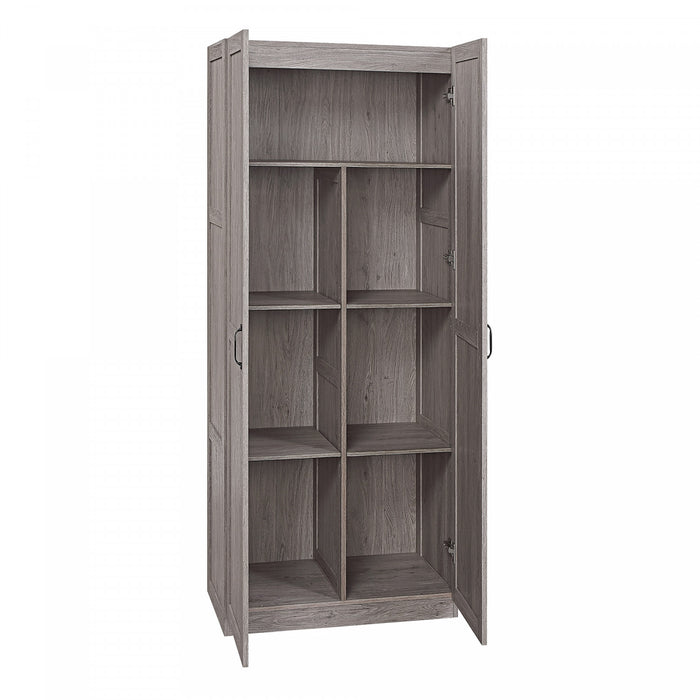 Hopkins Modern 30\" Storage Cabinet in Gray (7-Shelf) - Set of 2 Armoire