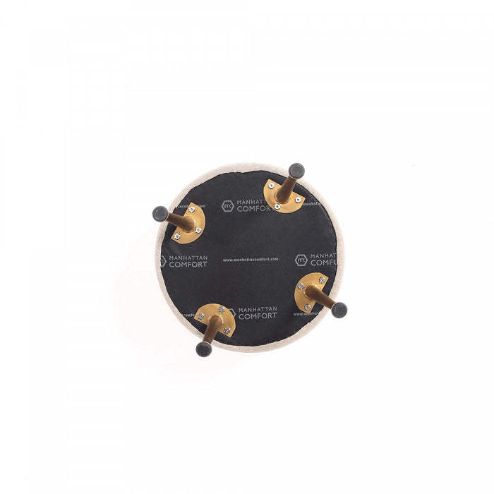 Bailey Mid-Century Modern Upholstered Accent Ottoman in Wheat - Set of 2