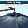 Costway Patio 10FT Hanging Offset Umbrella 32 LED Lights Sand Bag Outdoor Cross Base