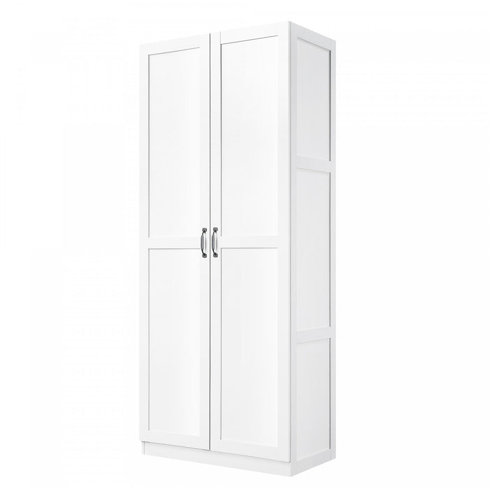 Cornelia Modern 2-Piece Wardrobe Closet in White Armoire