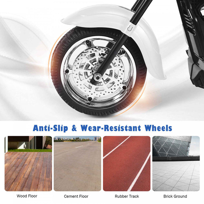 Costway 3 Wheel Kids Ride On Motorcycle 6v Battery Powered Electric Toy White