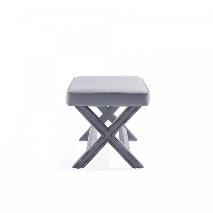 Abigail Mid-Century Modern Upholstered Velvet Accent Bench in Gray