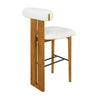 Sophia Indoor Modern Rubberwood Bar Stool Set of 4 with Supportive Backrest,White&Walnut | Sophia – Lot de 4 tabourets de bar modernes d’interieur en bois d’hevea avec dossier de soutien, coloris blanc et noyer