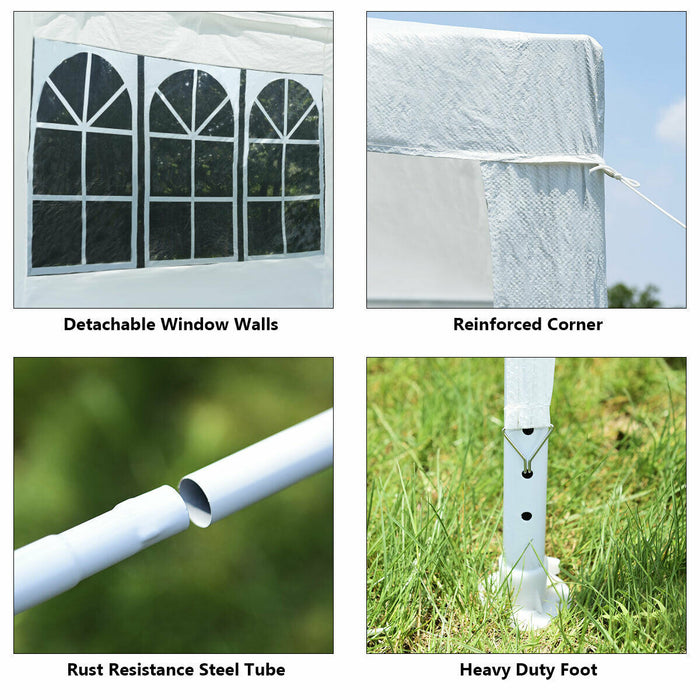 Costway 10'x10' Canopy Gazebo Party Wedding Event Tent Heavy Duty Side Walls