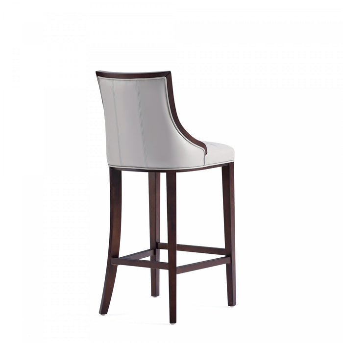 Fifth Avenue Traditional Wood Upholstered Barstool in Light Gray - Set of 2