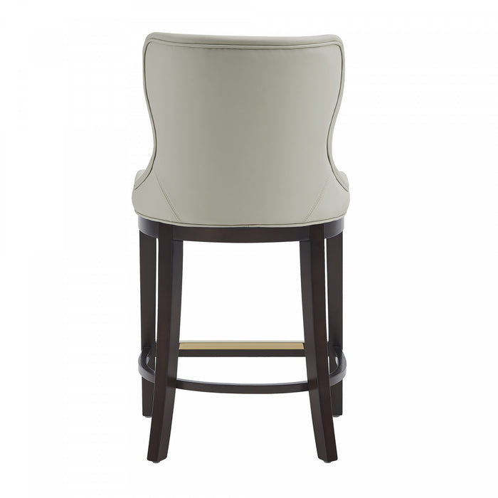 Blair Modern Wood Upholstered Counter Stool in Stone - Set of 2 Bar Stool