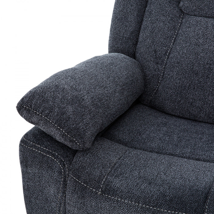Renner 80 in. Upholstered Manual Reclining Sofa with Lever - Dark Grey