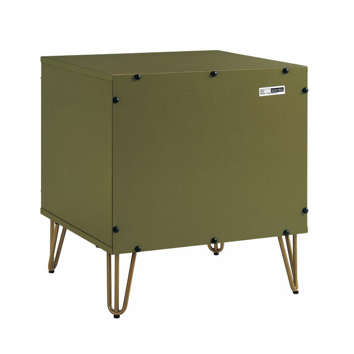 Dumbo Modern 20\" Fluted Nightstand in Olive Green (1-Drawer)