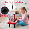 Costway 37 Keys Kids Piano Keyboard Portable Musical Toy with Microphone & Music Stand Red