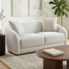 Isla 70 in. Boucle Loveseat with Rounded Barrel Arms and Accent Pillows - Cream | Isla Causeuse 70 po. en boucle avec accoudoirs baril arrondis et coussins decoratifs - Creme