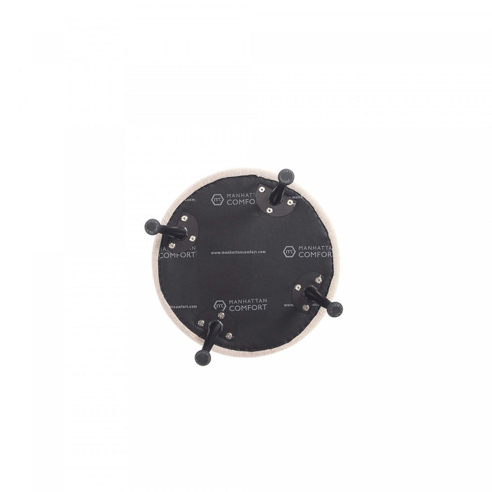 Bailey Mid-Century Modern Upholstered Accent Ottoman in Wheat - Set of 2