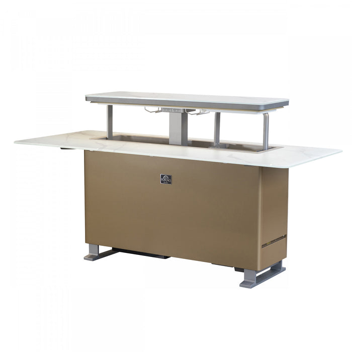 Forno Elevato Smart Bar Table in White, 5.3 cu.ft fridge and freezer-FBTFR7037-72WHT 