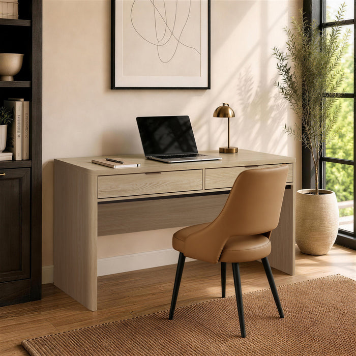 Evelyn Modern 60\" Writing Desk in Natural (2-Drawer)