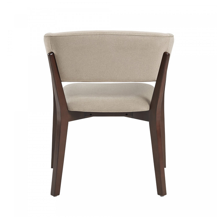 Blake Modern Wood Faux Mohair Armchair in Natural
