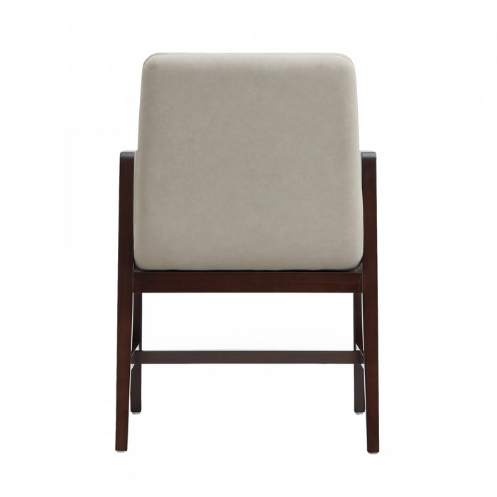 Stella Modern Velvet Wood Armchair in Champagne - Set of 2