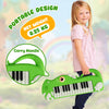 Costway 25-Key Kids Piano Keyboard Dinosaur Shape Toy Digital Piano with Built-in Music & Light Green