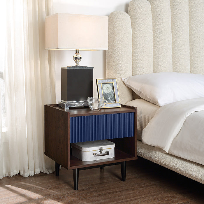 Duane Mid-Century Modern 4-Piece Living Room Set in Navy Blue