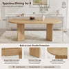 Ovalux 79 Inch Modern Oval Dining Table with Dual Pedestal Base and Wood Finish, Oak | Ovalux Table a Manger Ovale Moderne 79 po avec Base a Double Piedestal et Finition Bois, Chene