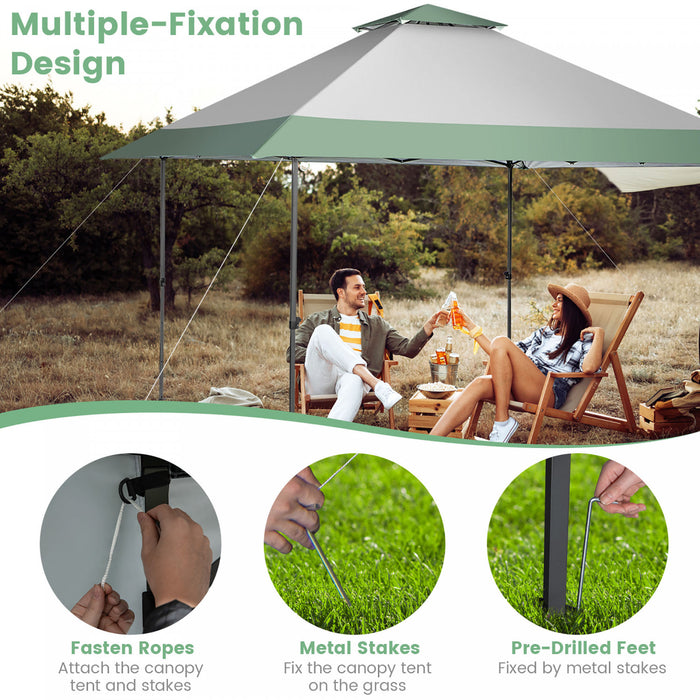 Costway 13x13ft Patio Pop-up Gazebo Canopy Tent Instant Sun Shelter Outdoor Wheeled Bag