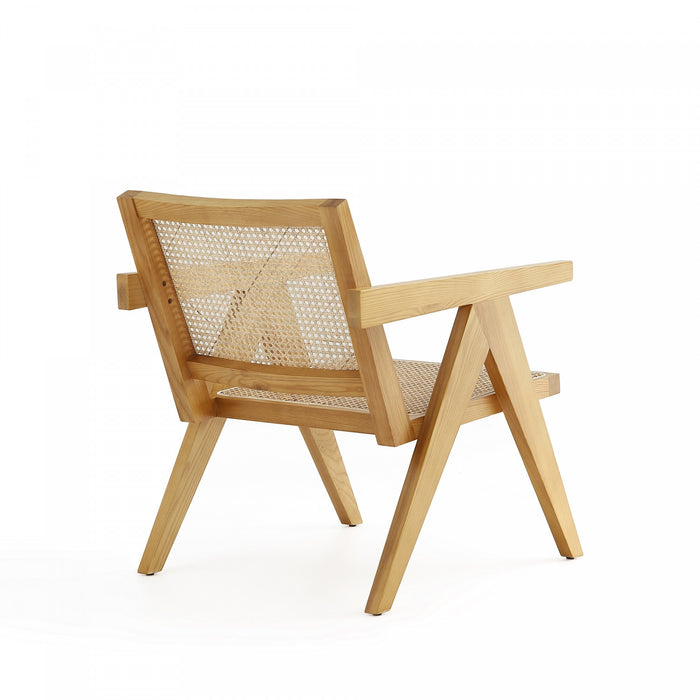 Hamlet Industry Chic Cane Back Wood Accent Armchair in Natural - Set of 2