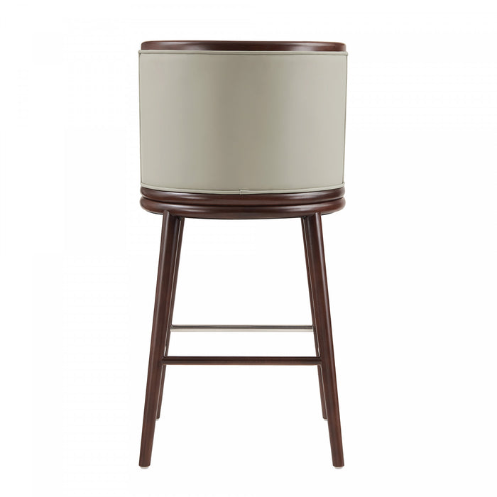 Evalyn Modern Wood Upholstered Barstool in Stone
