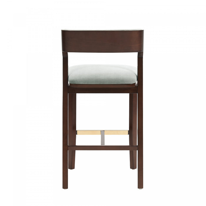 Patricia Modern Wood Upholstered Barstool in White Glacier - Set of 2