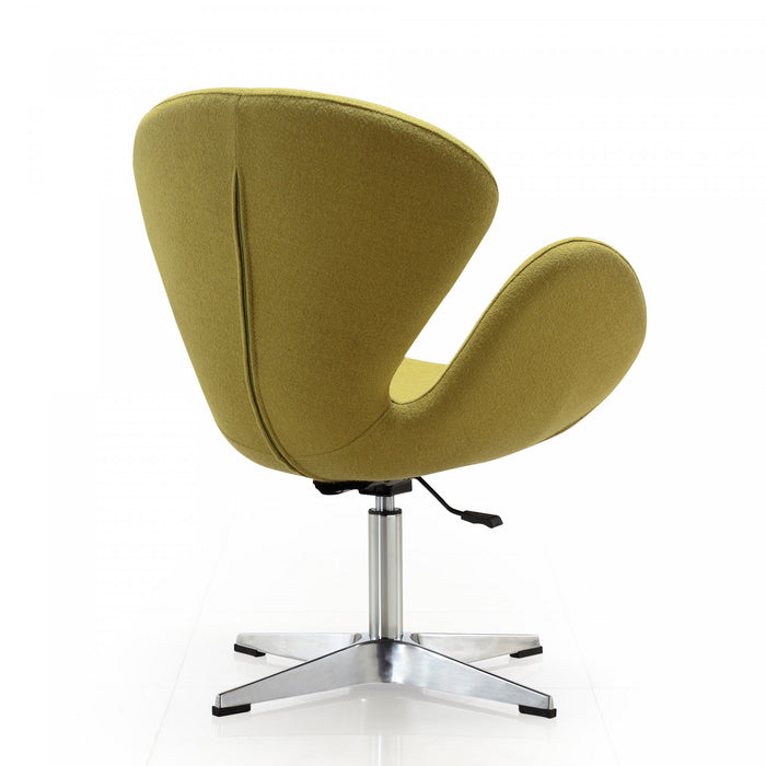 Raspberry Modern Upholstered Swivel Lounge Chair in Green - Set of 2 Accent Chair