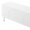 Serene 70.8 Inch Modern TV Cabinet with Curved Line Doors and Metal Legs, White | Serene Meuble TV Moderne 70.8 po avec Portes a Lignes Courbees et Pieds Metalliques, Blanc