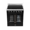 Galiano 30 Inch French Door Electric Range, 4 radiant burners, 4.32 cu.ft., Black - FFSEL6917-30BLK | Cuisiniere electrique Galiano de 30 po avec portes francaises, 4 foyers, 4,32 pi³, noir – FFSEL6917-30BLK