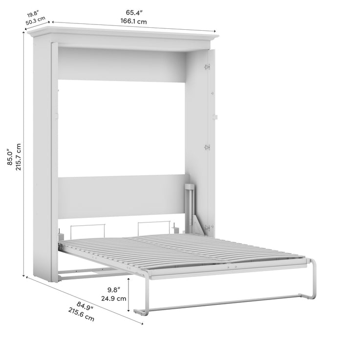Bestar Versatile 66 W Full Murphy Bed - Walnut Grey