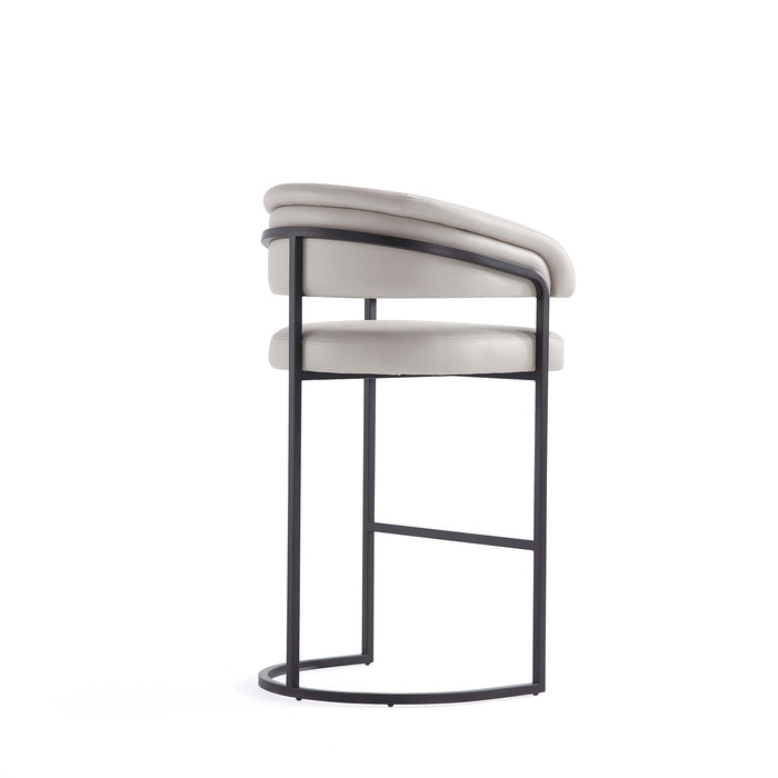 Augusta Modern Metal Upholstered Barstool in Light Gray