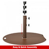 Costway 9ft Patio Umbrella Outdoor W/ 50 LBS Round Umbrella Stand W/ Wheels