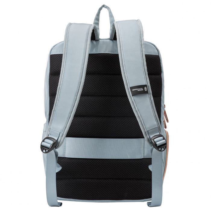 Swissdigital Design SSD Finder Smart Backpack - KATY ROSE Model Rucksack with Integrated Charging Port - Teal Blue