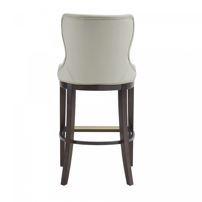Blair Modern Wood Upholstered Barstool in Stone - Set of 2 Bar Stool