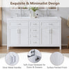 Dune 59 Inch Double Sink Bathroom Vanity with Resin Sinks and 4 Drawers, White | Dune Meuble-Lavabo Double 59 po avec Vasques en Resine et 4 Tiroirs, Blanc