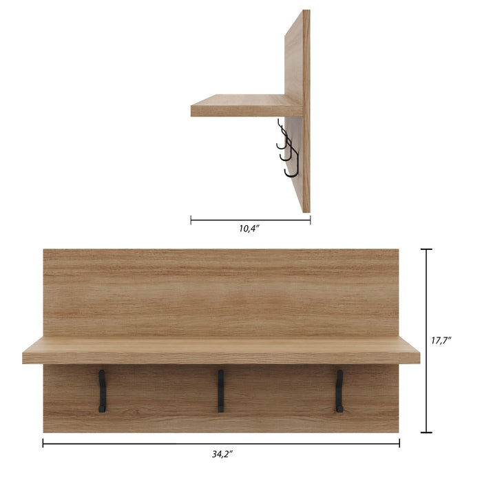 Porto Entryway Wall-Mounted Coat Rack