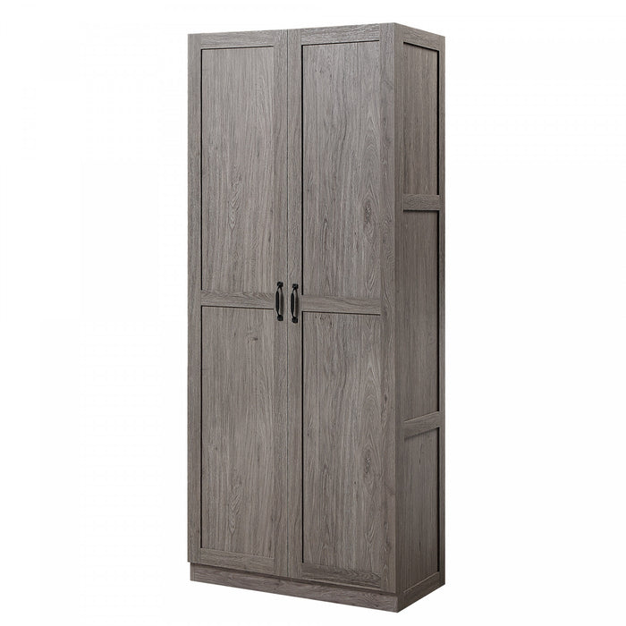 Cornelia Modern 2-Piece Wardrobe Closet in Gray Armoire