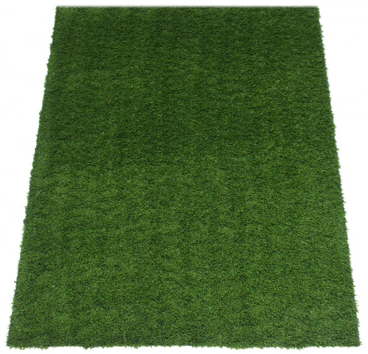 Contemporary 5'0\" x 7'0\" Faux Grass Rug in Green Outdoor Area Rug