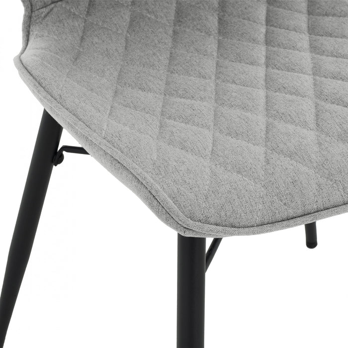 Rourke Taupe Diamond-Quilted Armless Accent Chair with Black Metal Legs (Set of 2)